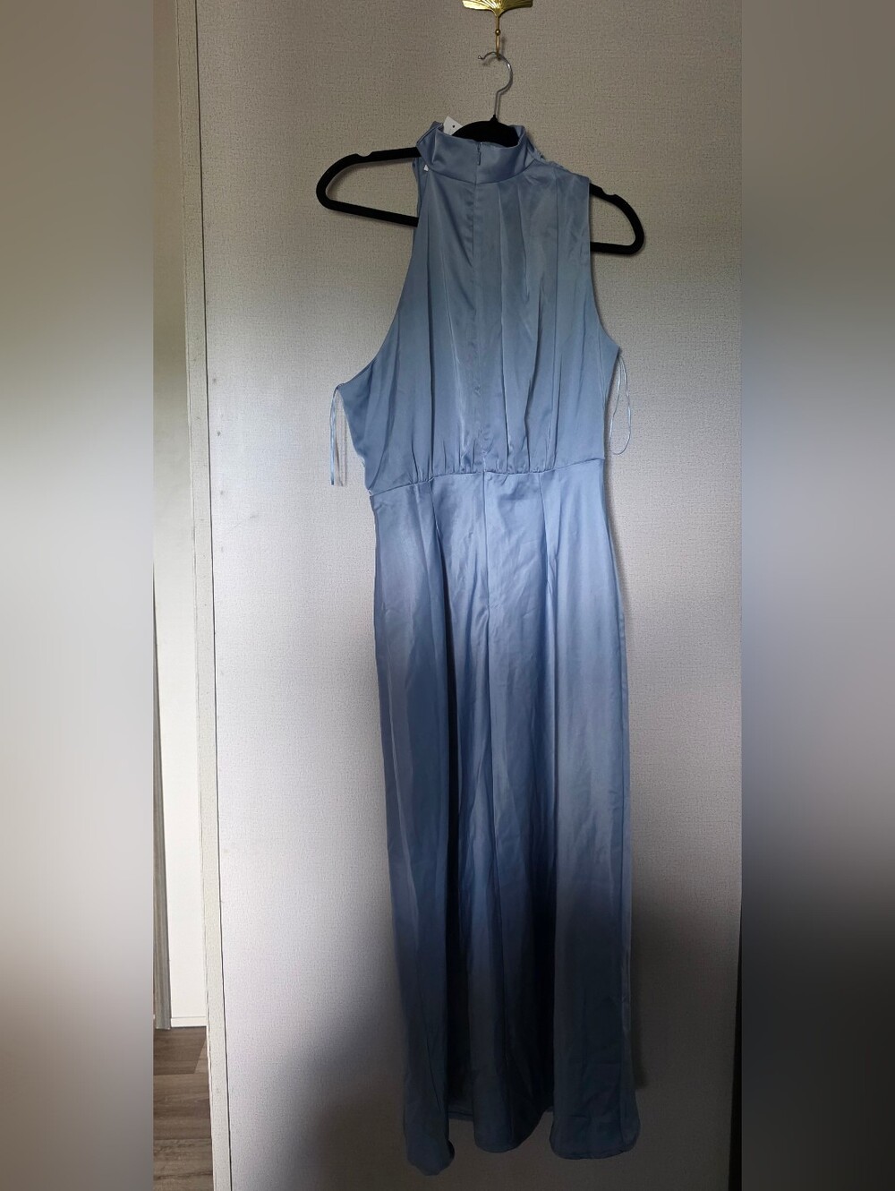 New York & Company Light Blue Satin Maxi Dress - Picture 4 of 5